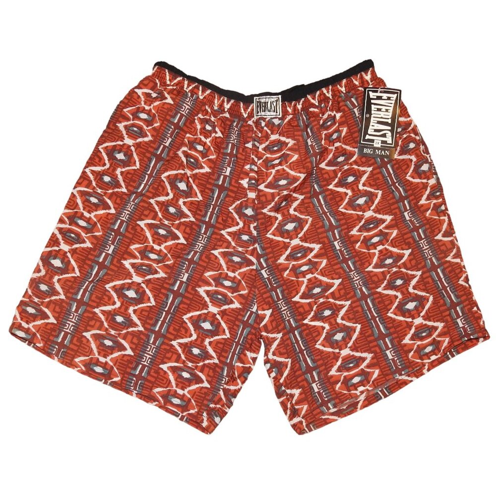 NWT Vintage 1990s Everlast Swim Trunks Shorts Crazy Elastic Waist Lined 2XL